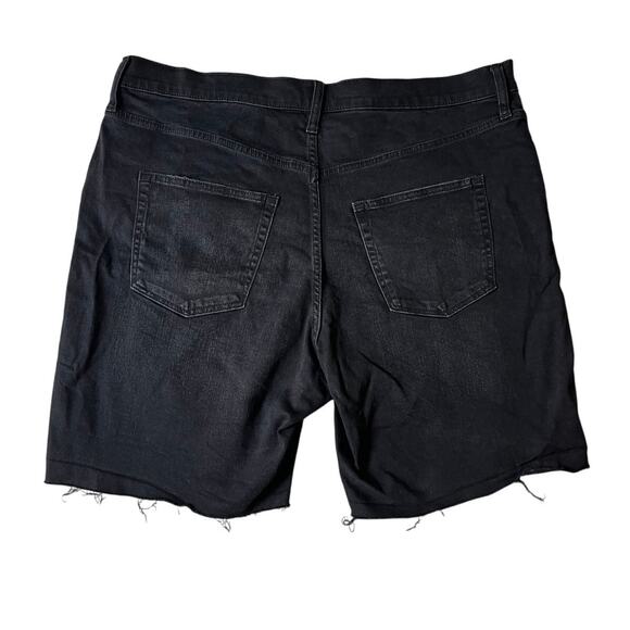 Gap Women's High Rise Bermuda Denim Jean Short Black Distressed | Size 20 / 35 R - Picture 4 of 4